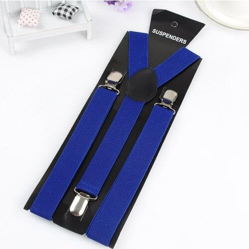Solid Color Elastic Leather Suspenders Braces Men Women Black Blue Red Adjustable Straps For Wedding Suit Skirt Accessories Gift