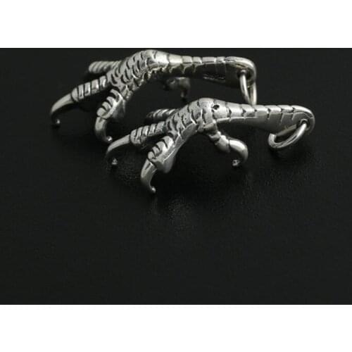 Polished Antique Silver 925 Eagle Claw Pendant Charms For DIY Jewelry Macking 5.8g Pure Sterling Silver 925 Vintage Indian Style