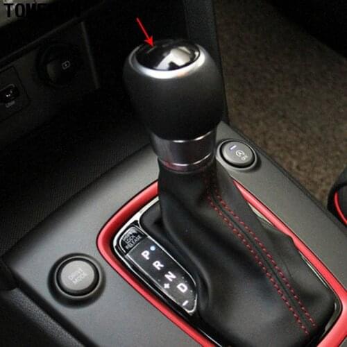 TOMEFON For Hyundai Kona Encino 2018 2019 ABS Carbon Paint Gear Shift Knob Top Sticker Cover Cap Styling Trim