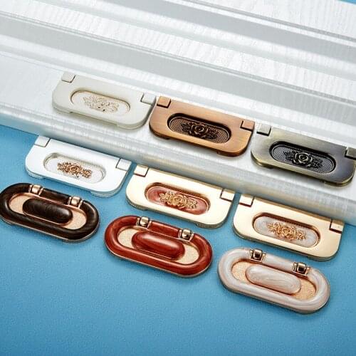 64mm Zinc Alloy Modern Embed Knobs Kitchen Cabinet Cupboard Door Drawer Handles Wardrobe Hidden Pulls Furniture