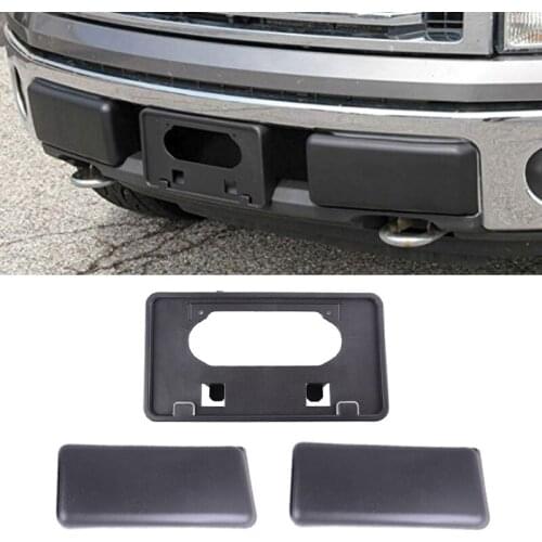 FRONT BUMPER GUARDS INSERTS PADS CAPS LICENSE PLATE BRACKET FOR 09-14 FORD F150