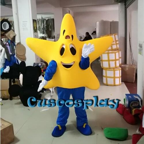 Yellow Star Mascot Costume Suits Cosplay Party Dress Outfits Clothing Advertising Carnival Halloween Christmas Easter adult size
