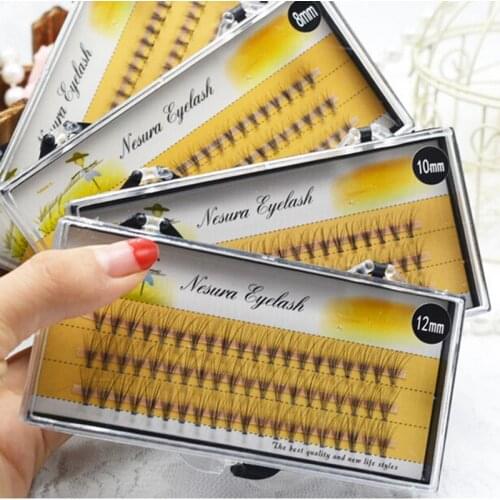 1Box 8/10/12mm Natural long Individual Flare Lashes Cluster False Eyelashes