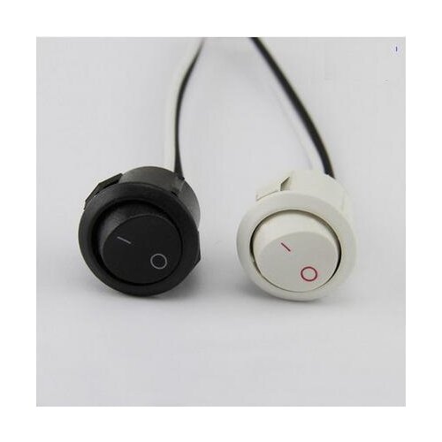 10pieces/lot LED DIY thumb circular button switch 3A 250V lamp LED lighting black and white two foot ship power switch button