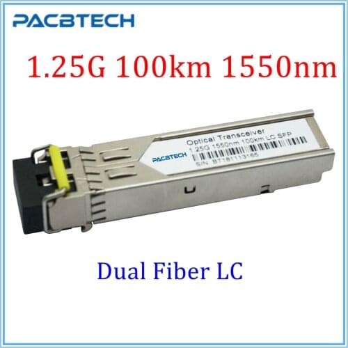 100KM 1.25G Dual Fiber SFP Module 1000BASE 1550nm SFP Fiber Transceiver Fiber Module LC Connector 2 pieces