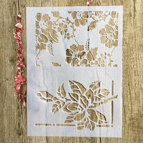 29 * 21cm Big flower leaves DIY Stencils Wall Painting Scrapbook Coloring Embossing Album Decorative Paper Card Template