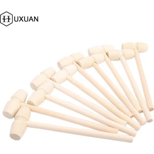 5/10Pcs MINI Wooden Hammer Mallet 140x43x19mm Crab Lobster Seafood Crackers Kids Toys Funny