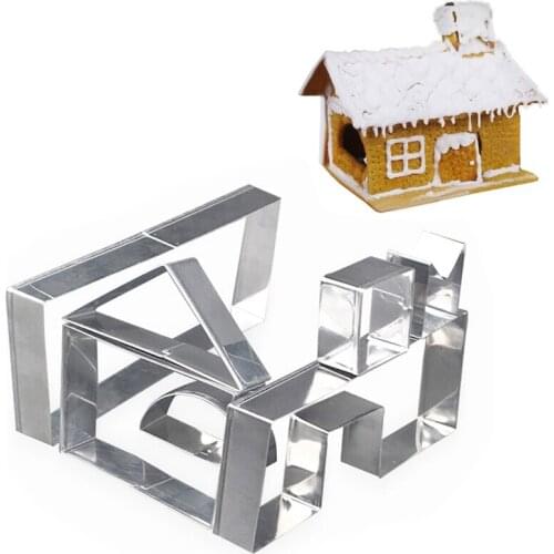 7 Pcs Gingerbread House Cookie Cutter Set Stainless Steel cortadores de galletas Baking Tools