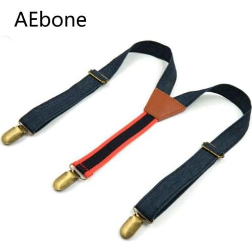 AEbone Fashion Blue Jeans Suspensorio For Boy Vintage Old Suspenders Children Bretelles Pant Brace Sus23
