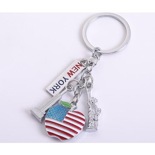 American Flag Keychain For man gifts Key Chains Alloy Metal Pendant Car Key Ring Charm Keyring