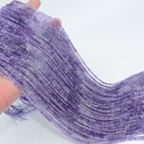 Natural Amethyst Faceted Irregular Cube Beads 2.3mm