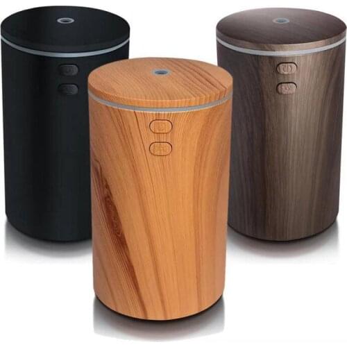 USB 5V car wood grain humidifier aroma diffuser, 7-color LED ambient light