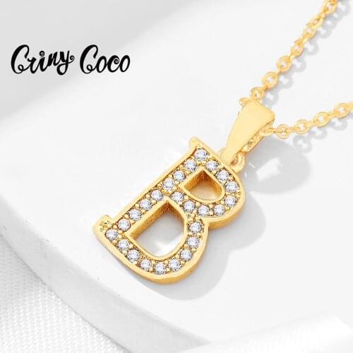 Cring Coco 2020 New Letter B Pendants Necklaces Fashion CZ Chains Necklace for Women Clothes Accessories Collares Mujer Choker