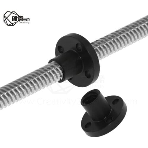 Creativity 2PCS 3D Printer Parts Black TR8 lead screw POM nut T8 nut trapezoidal screw POM lead 2mm 8mm