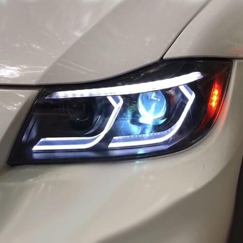 For E90 Headlights 2005-2008 320i 318i 323i 325i Headlight DRL Hid Head Lamp Angel Eye Bi Xenon Beam Accessories