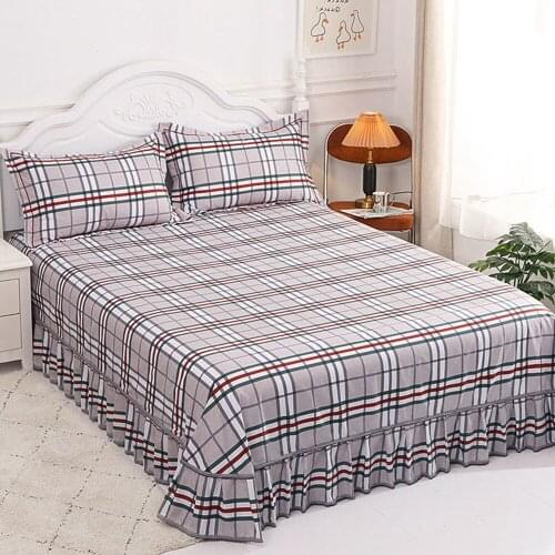 Home textile Bedding Sheet Thicken Flowers Printing Flat Sheets Skirt Bed Sheet Bedding Linen for King Queen Size No Pillowcase