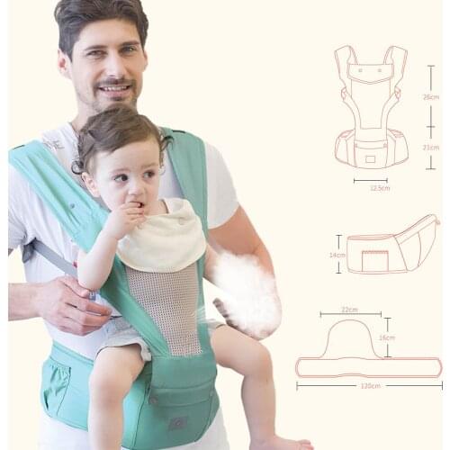 Multifunctional Breathable Baby Carrier with Hip Seat Lumbar for 0-36 Months Infants Toddlers Ergonomic Baby Backpack Carrier