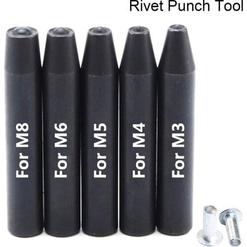 M3 M4 M5 M6 M8 Nut Rivet punch tool Punch Pin Tool for Aluminum Flat Round Head Half Hollow Shank Rivet Aluminum Rivet Nut