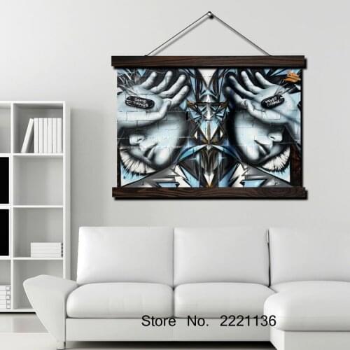 Figure Graffiti HD Print Scroll Paintings Wall Art Printed Hanging Framed Canvas Painting Modern Home Decoration