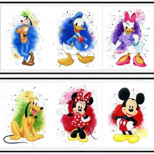 Disney Cartoon Diamond Painting Mickey Mouse Mosaic Picture Mickey and Minnie Poster Diamond Embroidery Kids Room Decoration