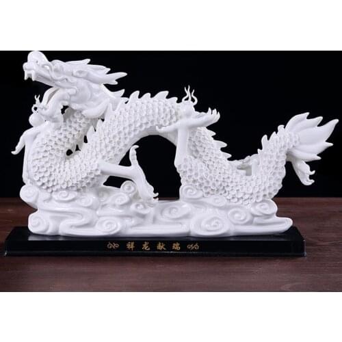 Chinese Lucky Feng Shui Dragon Ornaments Auspicious Home Decoration Accessories Living Room Office Desktop Decorations Crafts