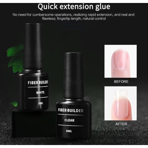 8ml Nail gel Polish Fiber Sheet Extension Glue Reinforced Nail Repair Glue Phototherapy Removable Transparent Quick-drying TSLM1