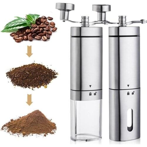 Stainless Steel Kitchen Manual Hand Crank Adjustable Bean Mill Coffee Grinder