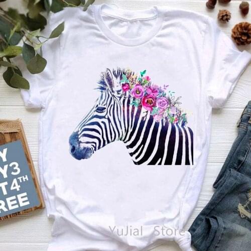 2021 Hot Sale Funny Zumba With Flowers Print T-Shirt WomenS Clothing Tshirt Femme Harajuku Shirt White Short Sleeve Tops