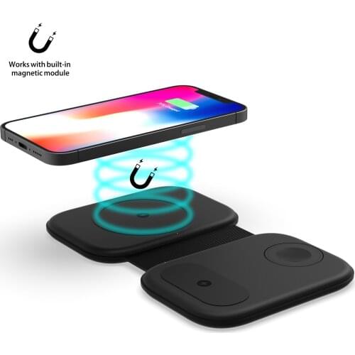 Magnetic Safe Wireless Duo Charger For Apple iPhone 12 Mini 11 Pro X XS Max Fast Charging Pad For Airpods Pro Watch For Samsung