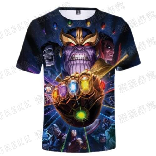 2021 New Summer Marvel Thanos Glove Printed T Shirt Men Women Children 3D T-shirt Short Sleeve Casual Tops Cool Super hero Tee