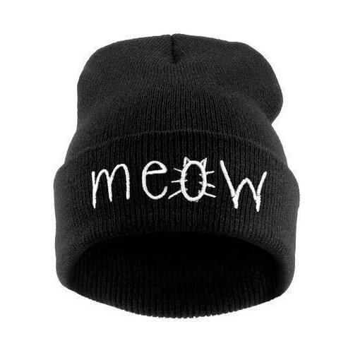 New Beanies MEOW Hats Hip-Hop Cotton Knitted Hat Caps Casual Skullies Hip-hop London Men And Women