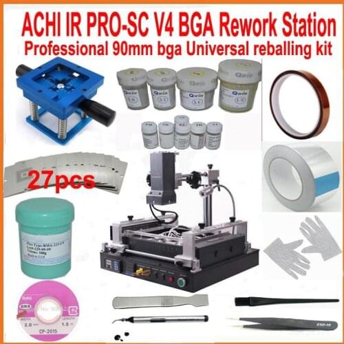 New ACHI IR PRO SC V4 bga rework station motherboard repair machine + Professional 90mm bga reballing kit full set 21 gifts