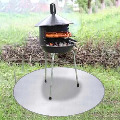 24/36 Inch Fire Pit Mat Fireproof Mat And Barbecue Deck Protection Mat Fire-resistant Round Lawn Protection Mat For Camping