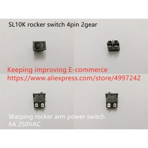 Original new 100% SL10K rocker switch 4pin 2gear warping rocker arm power switch 6A 250VAC