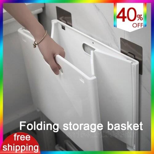 Bathroom Shelf DirtyCloth Storage Basket Wall Mount Holder Foldable Household Laundry Basket Shelves For Wall Toilet Accessories