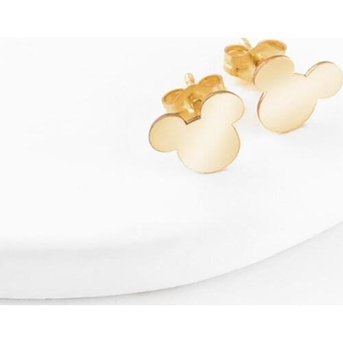 10Pair Popular Gold Color Dazzling Miky Mouse Push-back Stud Earrings for Women Accessories Cartoon Lovely Animal Jewelry