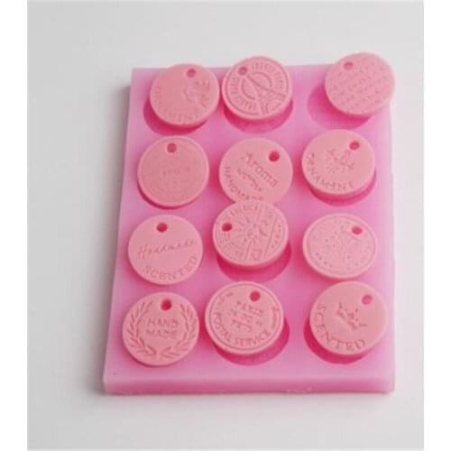 Silicone Mold English Letters Manual Aromatherapy Plaster Mold 12 Consecutive Coins Listed DIY Soap Chocolate Mold Baking Tool