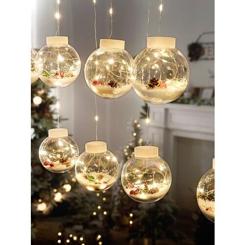 Curtain LED copper wire string lights fairy tale EU Christmas wreath wedding party bedroom outdoor string lights decoration