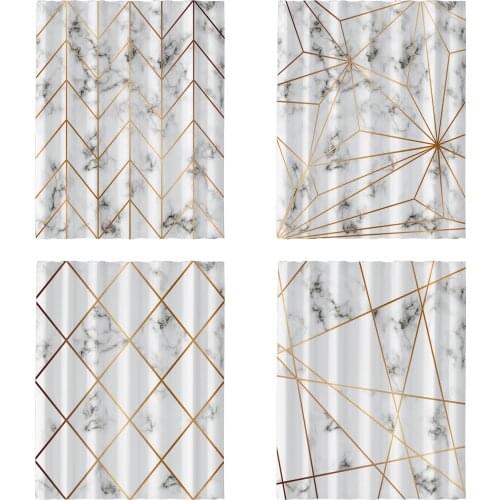 Waterproof Shower Curtains Fabric Polyester Marble Stripes Printing Shower Curtains 5 Color Available Bathroom Shower security
