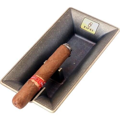 XIFEI New Cigar Accessories Metal Ashtray Smoking Tool 1 Holder Cigar Ashtrays For Car Outdoor Travel Tobacco Ash Tray Home Use