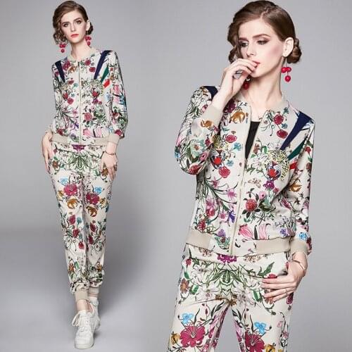 2021 New Spring/Autumn Casual Fashion Jogging Sweat Suits Zipper Jacket and Long Pant Two Piece Set Women Clothing Matching Sets