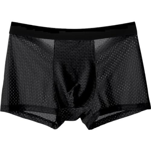 Mens Underwear With Mesh Air Permeability And Rib Ice Silk Antibacterial And Comfortable Underwear Wholesale And Customized