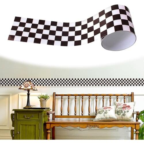 1 Roll DIY Waist Line Sticker Modern PVC Wall Decor Bathroom Decoration Wall Border Stickers for Living Room