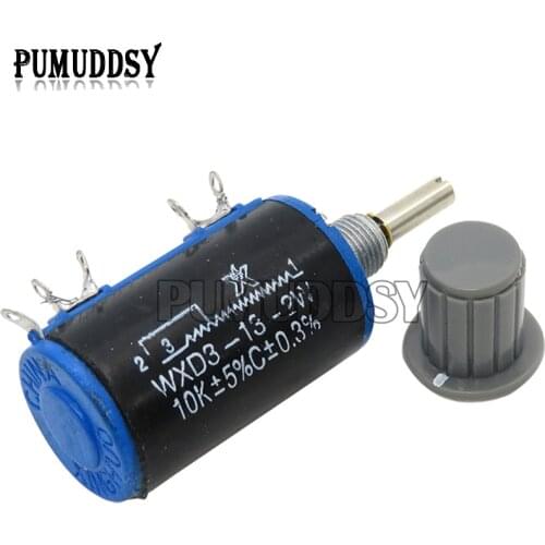 1pcs wxd3-13 2w potentiometer + 1pcs grey knob )100 200 220 1k 2.2k 3.3k 4.7k 5.6k 6.8k 10k 22k 33k 47k 100k ohm wxd3-13-2w