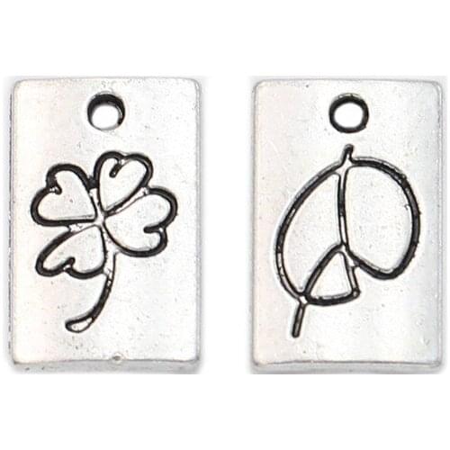 20pcs Antique Silver Plated Fall in Love Lucky Charms Pendants for Jewelry Making Jewelry Findings DIY Handmade Craft 15x10mm
