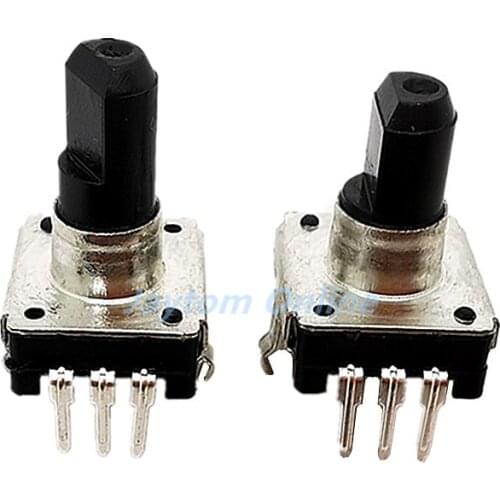 5pcs 360 Degree Rotary Encoder EC12 RE12 Audio Encoder Coding 3 Pin 24 Position Without Push Button Switch Handle Length 15MM