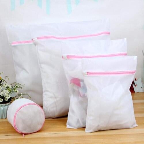 5Pcs Clothes Bra Underwear Socks Laundry Bags Reusable Mesh Net Washing Pouch Net Mesh Bag Zippered Wash Bags Foldable Lingerie