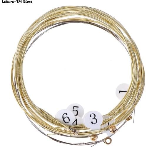 1 Set 6 Pcs Practice Nickel Plated Steel Guitar String Acoustic Guitar With Original Retail Bag