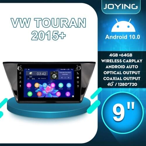 Single Din Android 10 Car Radios Stereo Multimedia Audio Player GPS Navigation Carplay Wifi 4G For Volkswagen VW Touran 2015