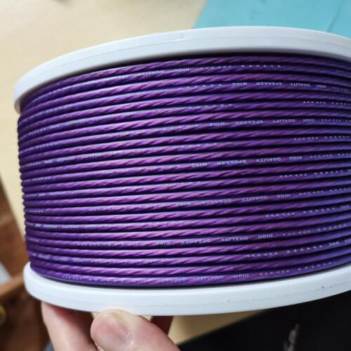 Pure Copper Car Audio Hi-Fi Speaker Cable OFC 14GA 16GA 18GA Speaker Cable Car Stereo HiFi/Car Audio System Purple 0.5m